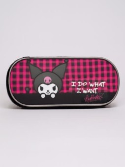 Пенал корпусный овальный "Kuromi. I do what I want", (21*8,5*5 см)