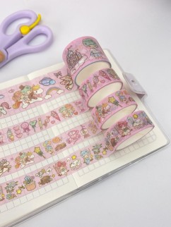 Набор декоративного скотча 4 шт. &quot;Cute ballon&quot; pink
