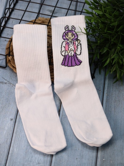 Носки женские "Love bunny girl", р. 35-40, белый 