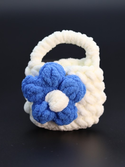 Сумочка для наушников &quot;Flower power&quot;, white-blue (11.5*9.5 см) 