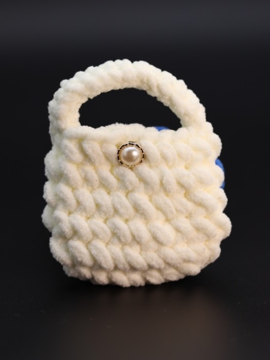 Сумочка для наушников &quot;Flower power&quot;, white-blue (11.5*9.5 см) 