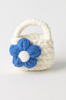 Сумочка для наушников "Flower power", white-blue (11.5*9.5 см)