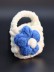 Сумочка для наушников "Flower power", white-blue (11.5*9.5 см)
