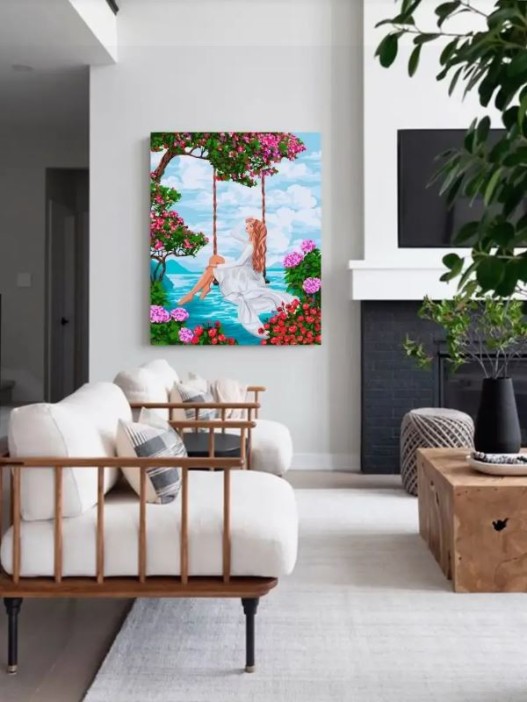 Картина по номерам 40*50 &quot;Воздушные качели&quot; (22 цвета) 