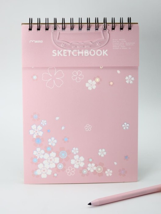 Скетчбук (B5) "Nice flowers", pink (18*25) 30 л. 130 г/м