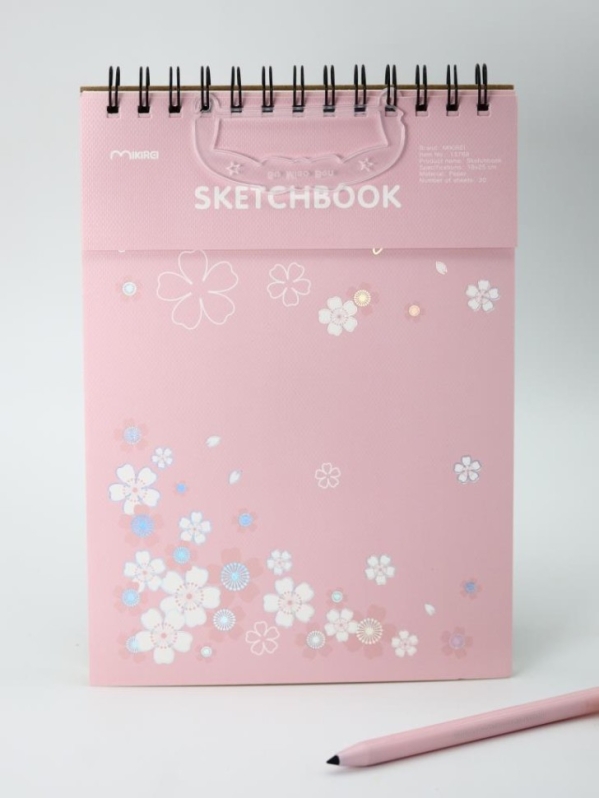 Скетчбук (B5) "Nice flowers", pink (18*25) 30 л. 130 г/м