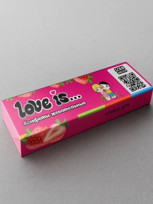 Жевательная конфета &quot;Love is&quot;, клубника 24 шт 
