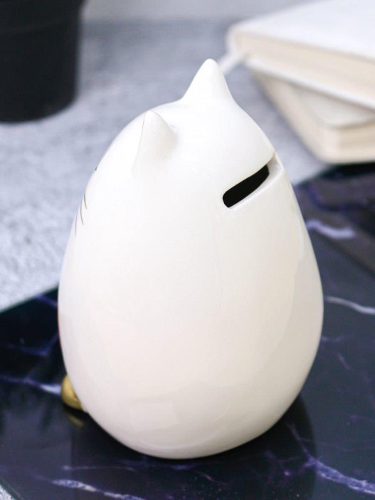Копилка керамическая iLikeGift «Sleepy cat», white (12,5х10 см) 