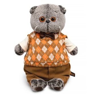 Мягкая игрушка "Басик в трикотажном жилете" (19 см)