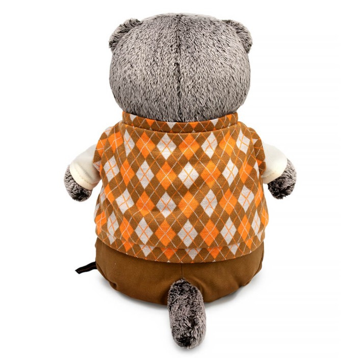 Мягкая игрушка "Басик в трикотажном жилете" (19 см) 