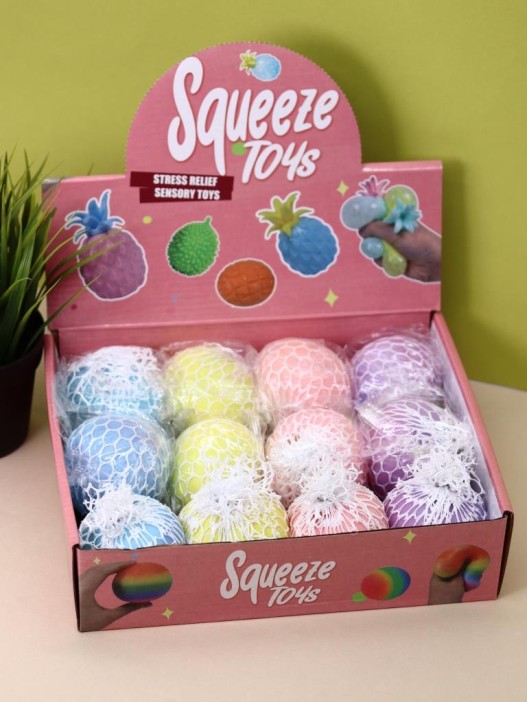 Мялка - антистресс «Rainbow ball», pink 