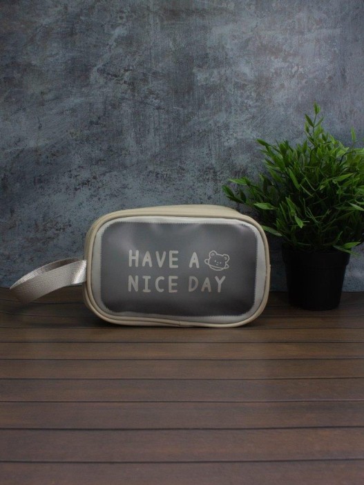 Косметичка &quot;Have nice day&quot;, gray (14х20х9,5 см) 