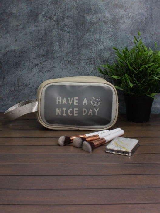 Косметичка &quot;Have nice day&quot;, gray (14х20х9,5 см) 
