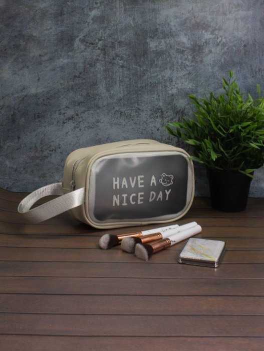 Косметичка &quot;Have nice day&quot;, gray (14х20х9,5 см) 