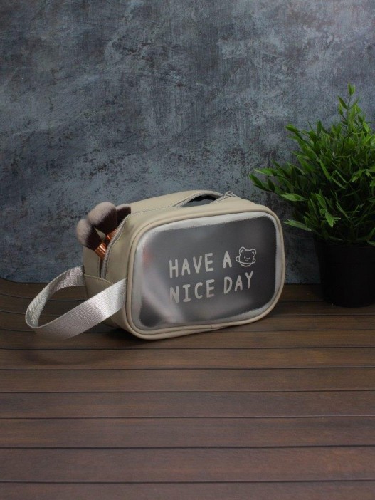 Косметичка &quot;Have nice day&quot;, gray (14х20х9,5 см) 