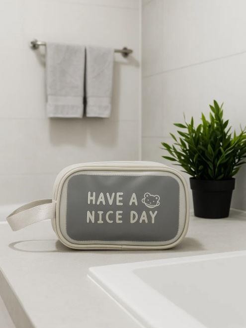 Косметичка &quot;Have nice day&quot;, gray (14х20х9,5 см) 