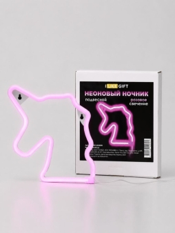 Неоновый подвесной ночник "Сны единорога", USB, розовое свечение (22*19 см)