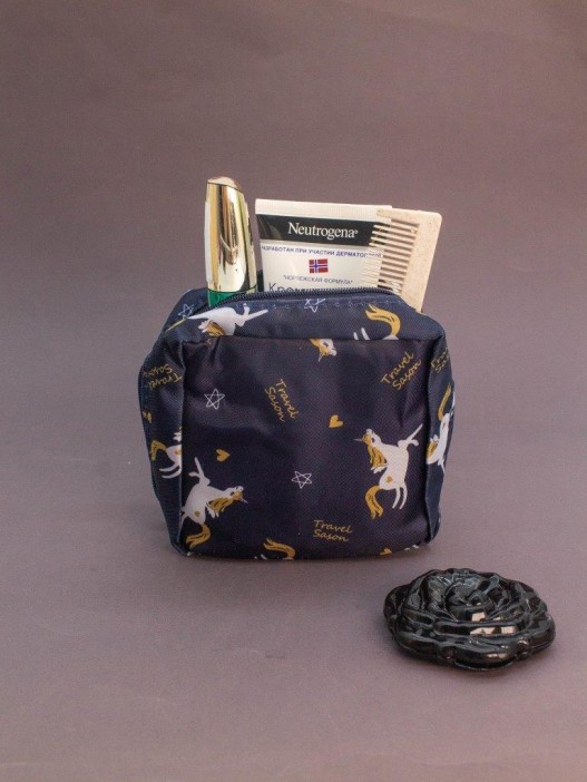 Косметичка &quot;Drawings, unicorn&quot;, blue (12.5*12.5*6.5) 