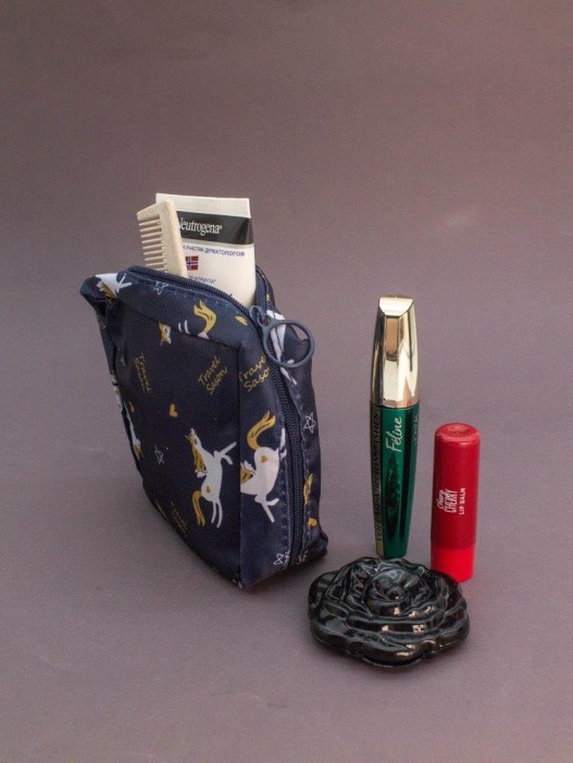 Косметичка &quot;Drawings, unicorn&quot;, blue (12.5*12.5*6.5) 