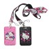 Бейдж пластиковый "Hello Kitty" с цветной лентой (7х11см), микс
