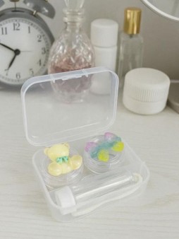 Контейнер для линз "Clear bear", yellow