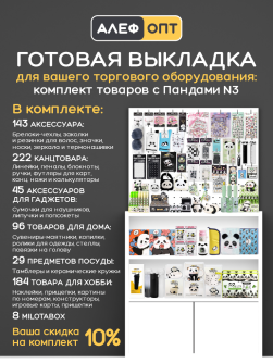 Готовый комплект для выкладки товаров с Пандами №3