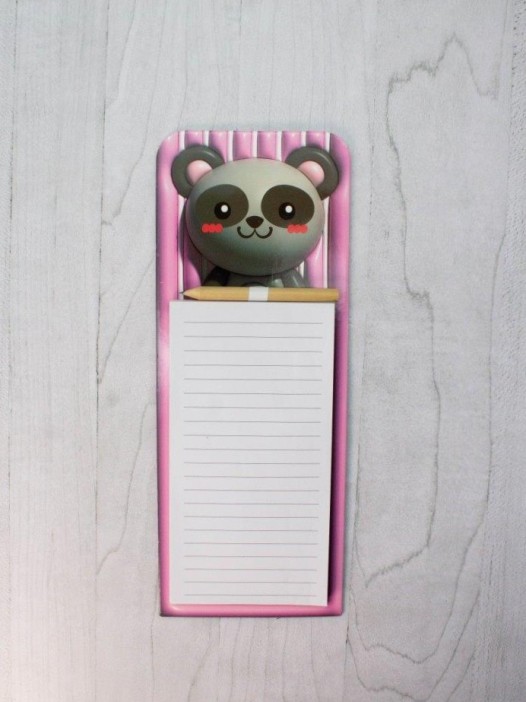 Магнитный блок для записей с карандашом «Animal family», pink, 10х27 см 