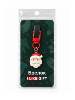 Брелок акриловый iLikeGift "Дед Мороз", красный