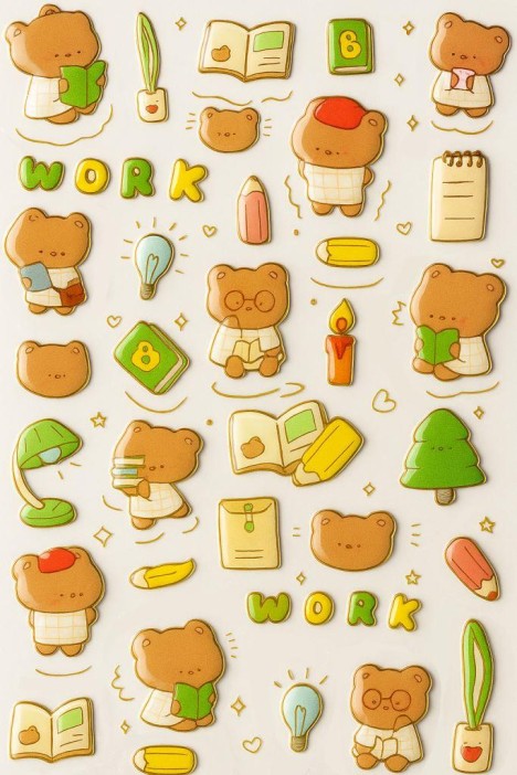 Наклейки "Bear work" 