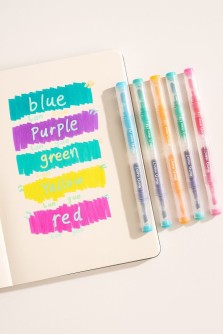 Набор двусторонних маркеров 5 шт. "Overlapping highlighter", mix