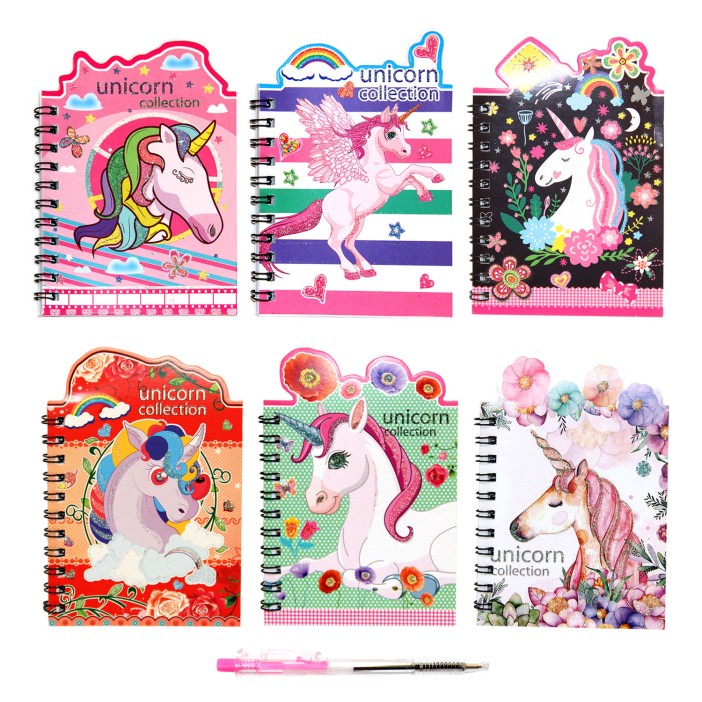 Блокнот с ручкой &quot;Единорог&quot; mix, 8*12 см 