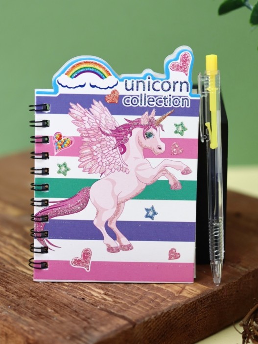 Блокнот с ручкой &quot;Единорог&quot; mix, 8*12 см 