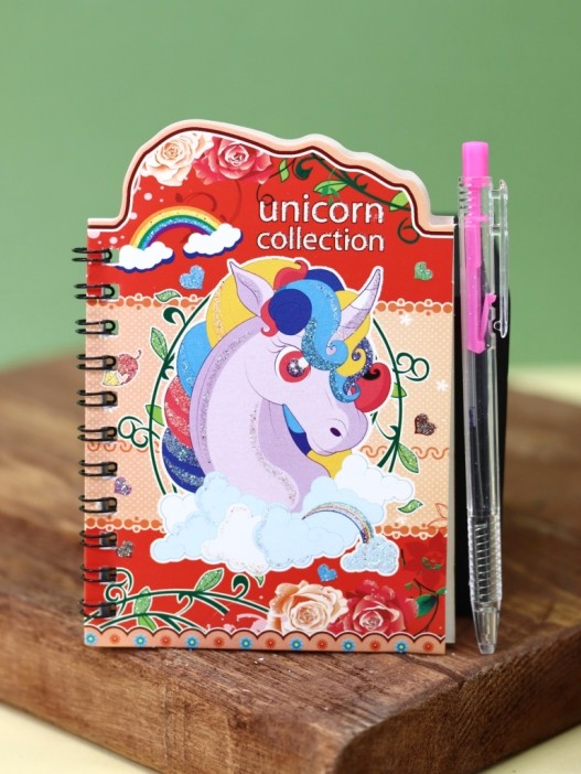 Блокнот с ручкой &quot;Единорог&quot; mix, 8*12 см 
