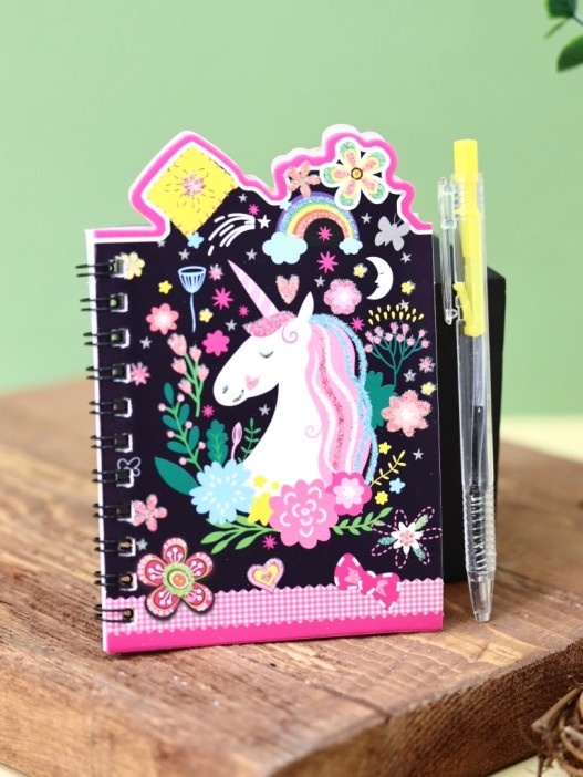 Блокнот с ручкой &quot;Единорог&quot; mix, 8*12 см 