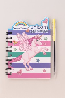 Блокнот с ручкой "Единорог" mix, 8*12 см