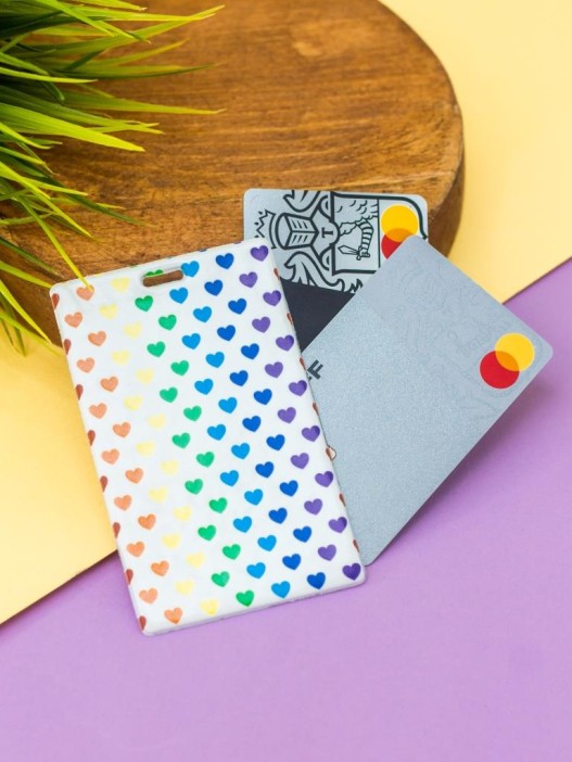 Держатель для карт "Multicolored hearts" (6,5 х 10,4 см) 