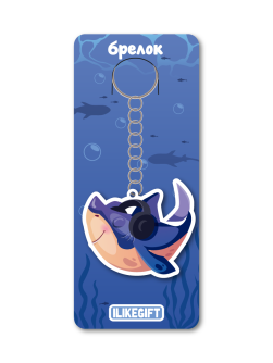 Брелок ECO из дерева iLikeGift «Shark|Music»