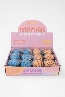 Мялка - антистресс на резинке «Basketball», mix, шоу-бокс 12 шт.