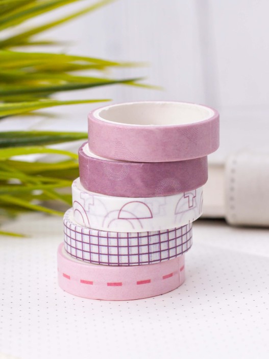 Набор декоративного скотча &quot;Patterns&quot;, pink series, mix 