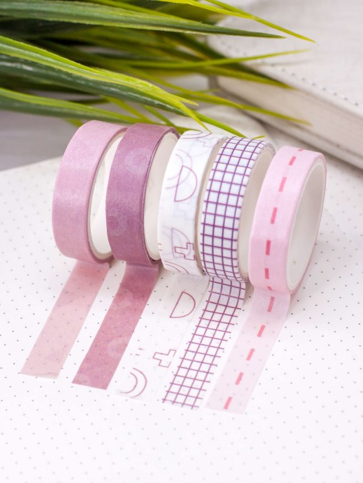 Набор декоративного скотча &quot;Patterns&quot;, pink series, mix 