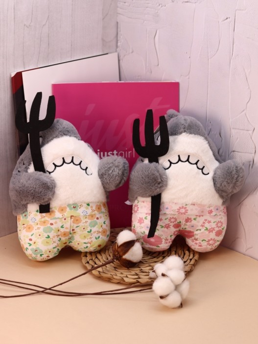 Мягкая игрушка &quot;Shark with fork&quot;, pink, 23 см 