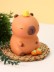 Копилка "Капибара и утка", коричневая (19,5 см), пластик