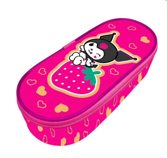 Пенал корпусный овальный &quot;Kuromi&quot;, (22,5*9*5 см) 