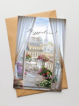 Набор двойных открыток 5 шт. "Париж", 10*15 см