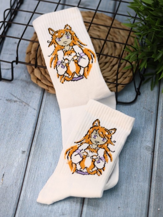 Носки женские &quot;Love corgi girl&quot;, р. 35-40, белый 