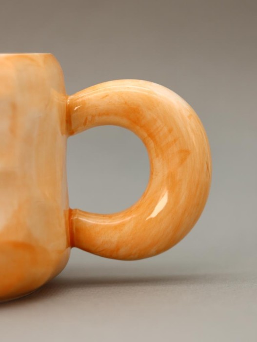 Кружка «Акварельные цветы», оранжевая. 