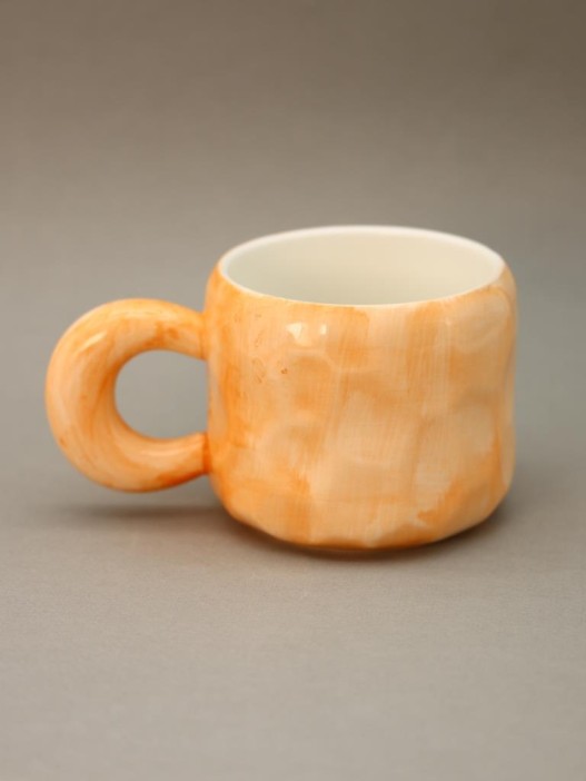 Кружка «Акварельные цветы», оранжевая. 