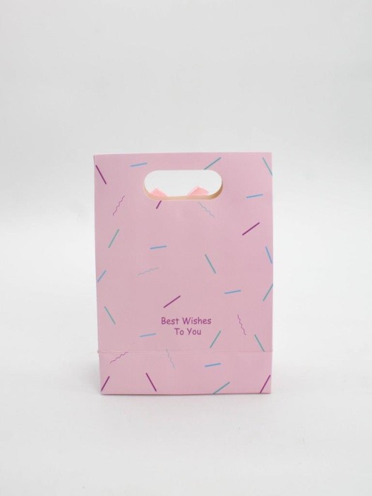 Пакет подарочный (XS) &quot;Colorful serpentine&quot;, pink (12x6x16) 