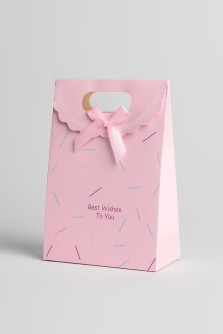 Пакет подарочный (XS) "Colorful serpentine", pink (12x6x16)