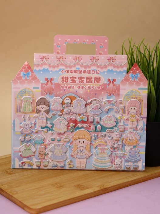 Наклейки &quot;Собери наряды для принцессы&quot;, голубой (21,5*21,5 см) 